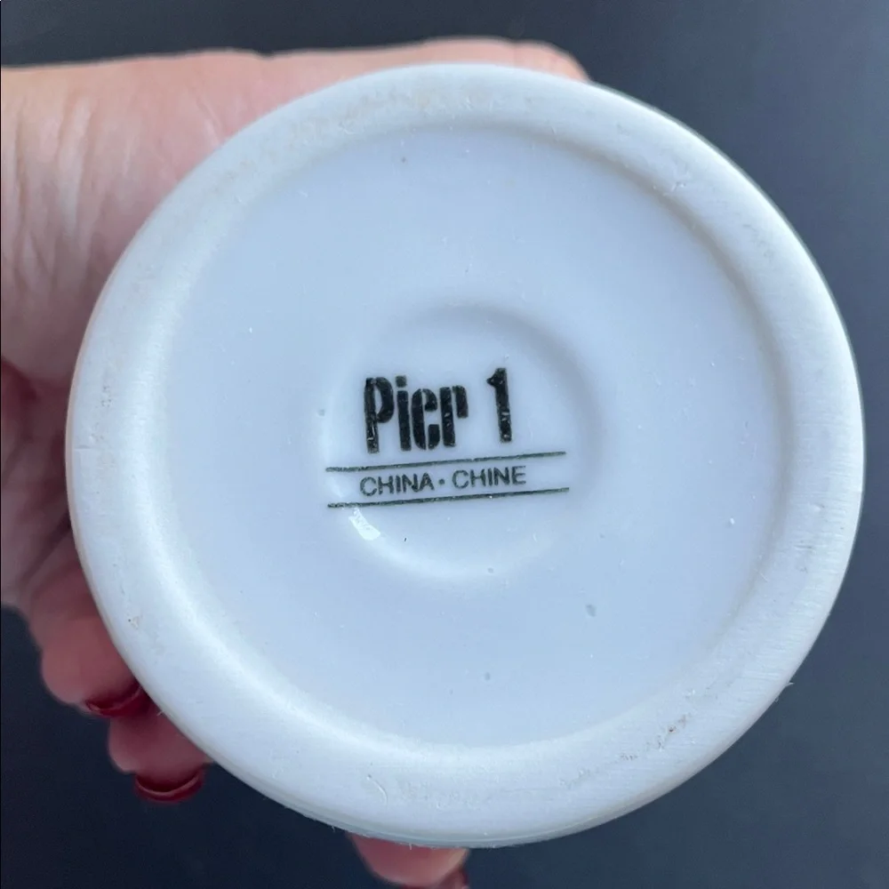 Pier 1 White Ceramic Sugar Jar with Lid